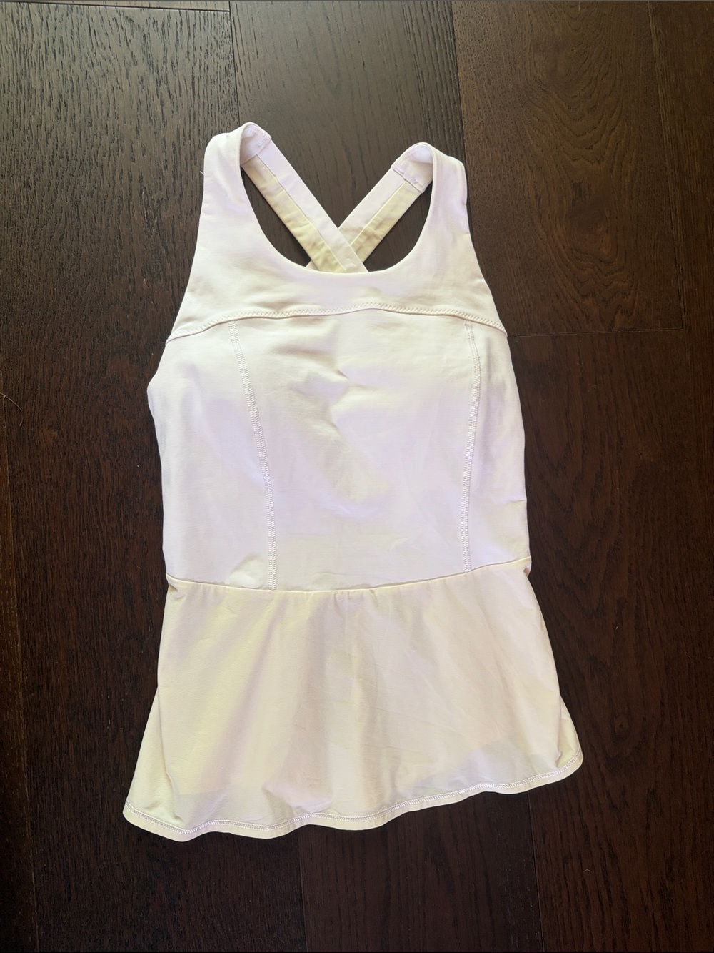 lululemon White & Beige Athletic Tank with Skirted Hem